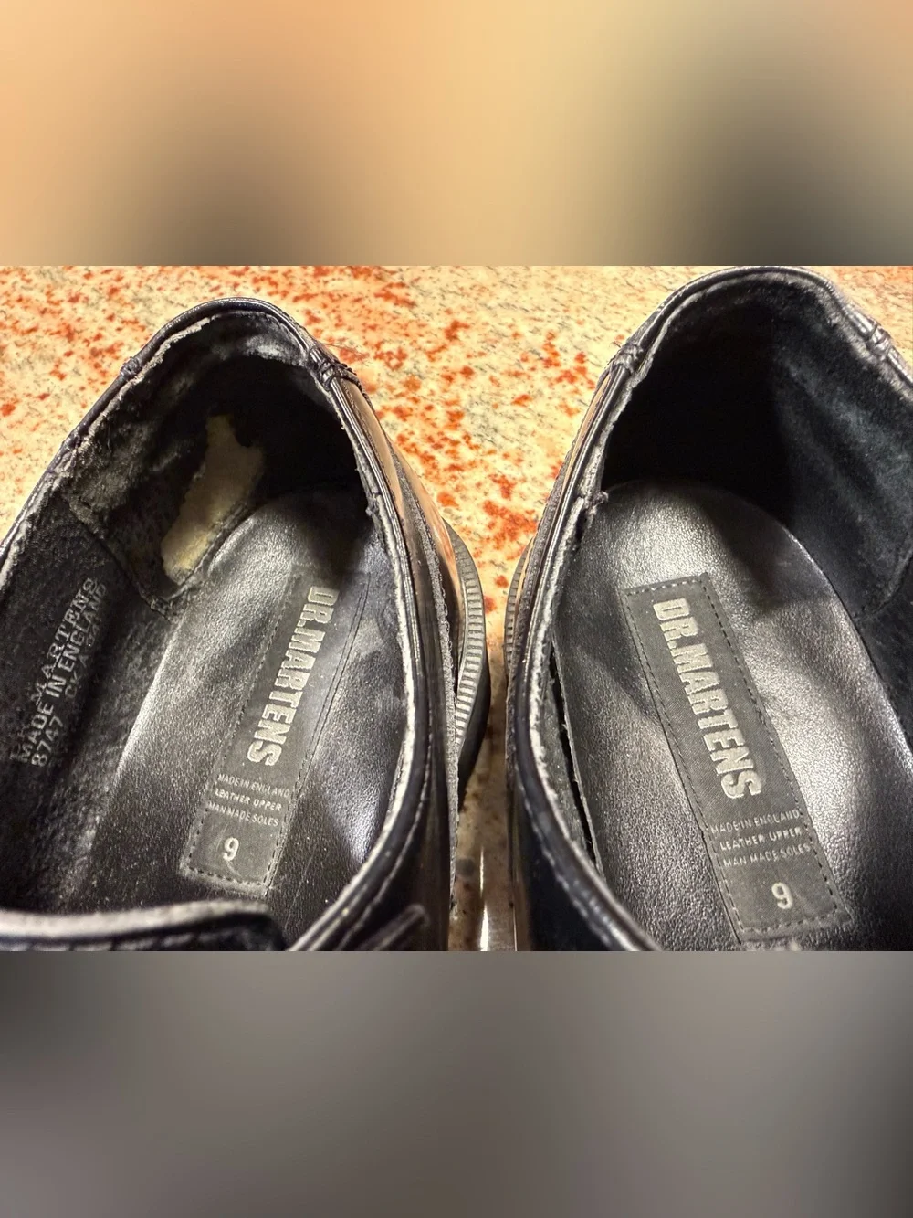 Vtg 90s Dr. Martens Black Leather Oxford Lace Up Loafers 8747 Lug Sole Mens Sz 9